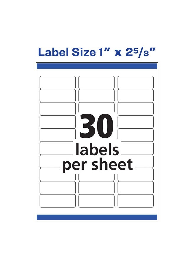 افيري ملصقات عناوين قابلة للطباعة وسهلة التقشير مع Sure Feed، مقاس 1 بوصة × 2-5/8 بوصة، بيضاء، 750 ملصق بريد فارغ (18260) - Image 3