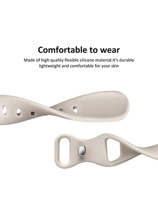 Ocean Soft Silicone Slim Thin Narrow Replacement Strap Compatible For Apple Watch SE Series 8/7/6/5/4/3/2/1 (Starlight, 38mm/40mm/41mm) - Image 3