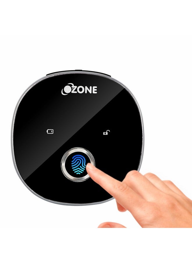 أوزون قفل بصمة الإصبع من أوزون، مدمج ومستدير وسهل الاستخدام، نظام قفل RFID، قفل أثاث ذكي (أسود) (بصمة الإصبع) - Image 1