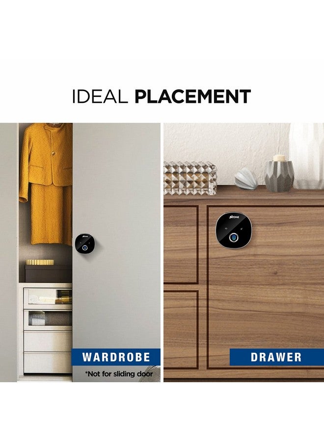 أوزون قفل بصمة الإصبع من أوزون، مدمج ومستدير وسهل الاستخدام، نظام قفل RFID، قفل أثاث ذكي (أسود) (بصمة الإصبع) - Image 2