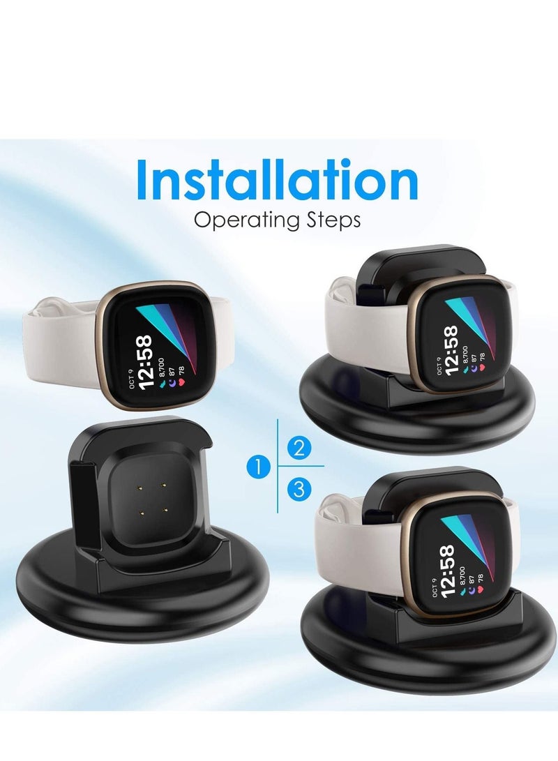 Y&D Charger Compatible with Fitbit Sense/Fitbit Versa 3 Charging Dock, Anti-Slip Replacement Cable Stand Station 100cm Cord Accessories Cradle Base Holder for Sense/Versa Smartwatch - Image 4