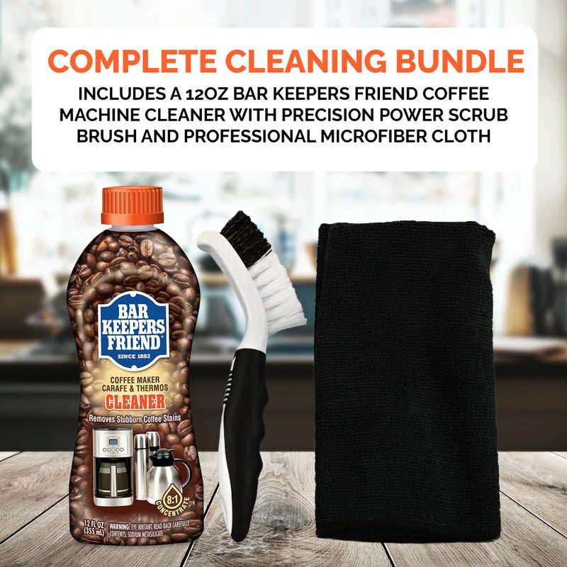 Fox Trot Bar Keepers Friend Coffee Cleaner Panther Pack Microfiber Cleaning Cloth & Scrub Bundle  With A 12oz Coffee Pot Cleaner & Dual-Action Microfiber Towel  Cleaning Supplies for Housekeeping - Image 3