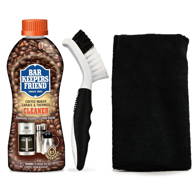 Fox Trot Bar Keepers Friend Coffee Cleaner Panther Pack Microfiber Cleaning Cloth & Scrub Bundle  With A 12oz Coffee Pot Cleaner & Dual-Action Microfiber Towel  Cleaning Supplies for Housekeeping - Image 2