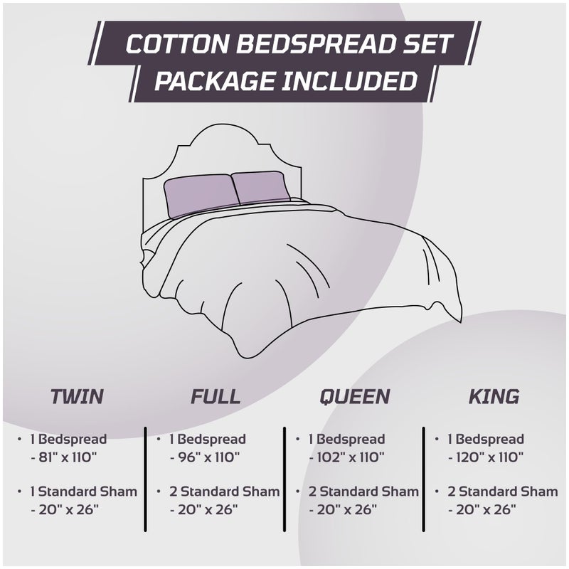 Better Trends 100% Cotton Chenille Bedspread Set Coverlet Bedspread Full Size 96" x 110", Lavender Soft Lightweight All Season Bedspreads Medallion Bedding Set, 2 Standard Sham, - Image 4