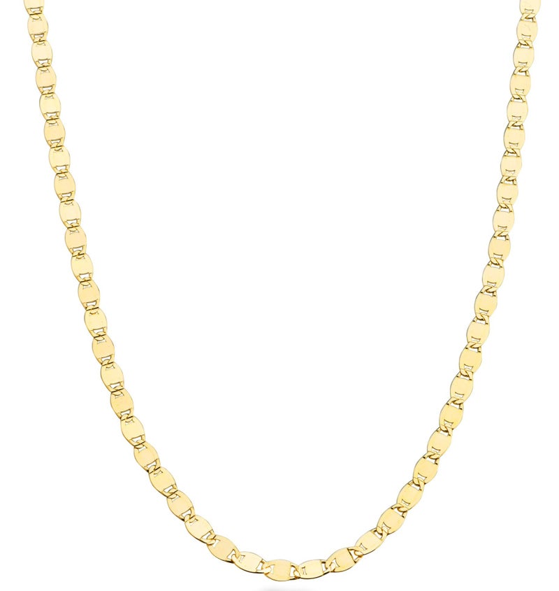Miabella Italian 925 Sterling Silver, 18Kt Gold Plated Sparkle Mirror Link Chain Necklace for Women, Made in Italy (yellow-gold-plated-silver, Length 18 Inches) - Image 1