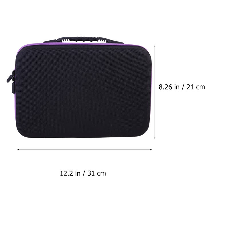 15ml Essential Oils Storage Bag 60 Grid Essential Oil Travel Holder Portable Essential Oil Organizer (Purple, 15ml Lining) - Image 2