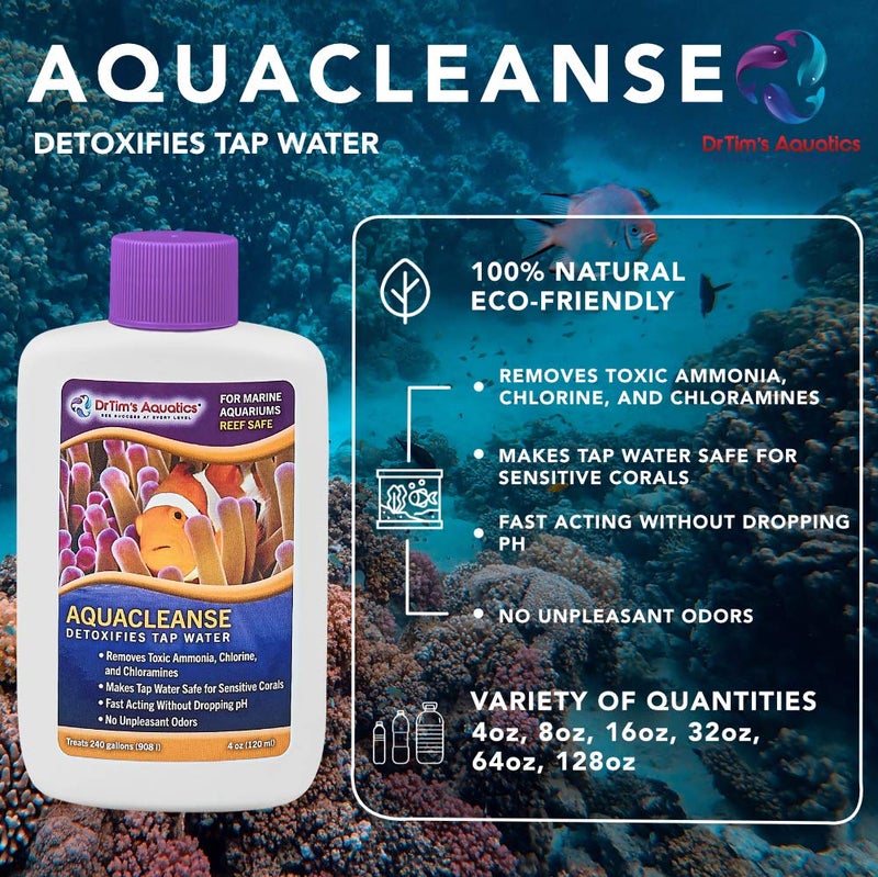 DrTim's Aquatics DrTimâ€™s Aquatics AquaCleanse for Reef Aquariums â€“ 4 oz â€“ Tap Water Detoxifier, Dechlorinator & Ammonia Reducer for New and Cycled Fish Tanks - Image 5