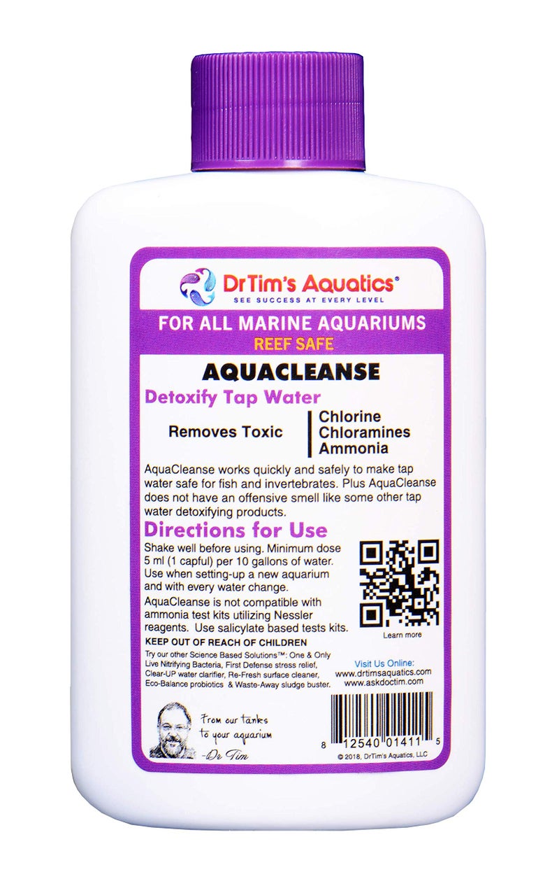 DrTim's Aquatics DrTimâ€™s Aquatics AquaCleanse for Reef Aquariums â€“ 4 oz â€“ Tap Water Detoxifier, Dechlorinator & Ammonia Reducer for New and Cycled Fish Tanks - Image 2