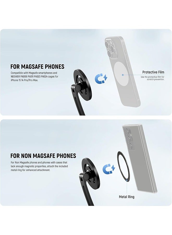 NEEWER Magnetic Neck Holder for Action Camera  Phone, Hands Free Neck Tripod Chest Mount Compatible with GoPro DJI Insta360 iPhone 15 Android, Neck Phone Holder for Recording POV Video Vlog, GP16 - Image 3