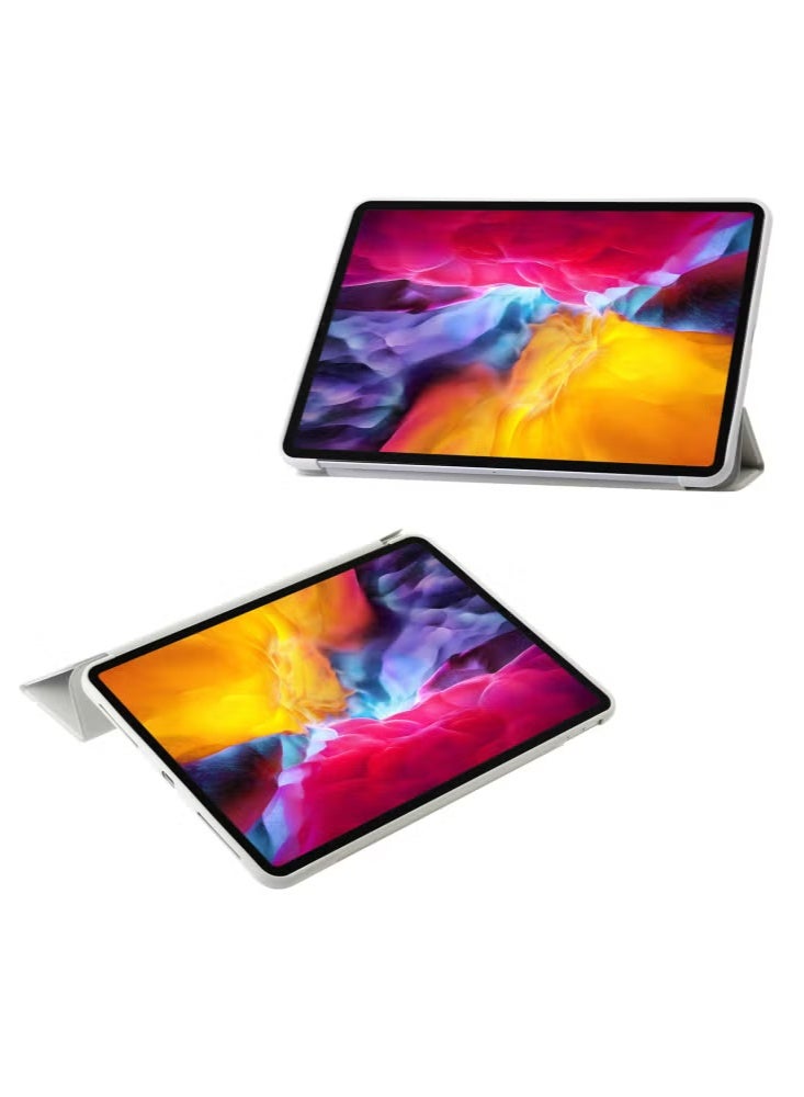 غطاء ثلاثي الطي لجهاز iPad Pro 11 (2024) جلد + سيليكون - رمادي - Image 3