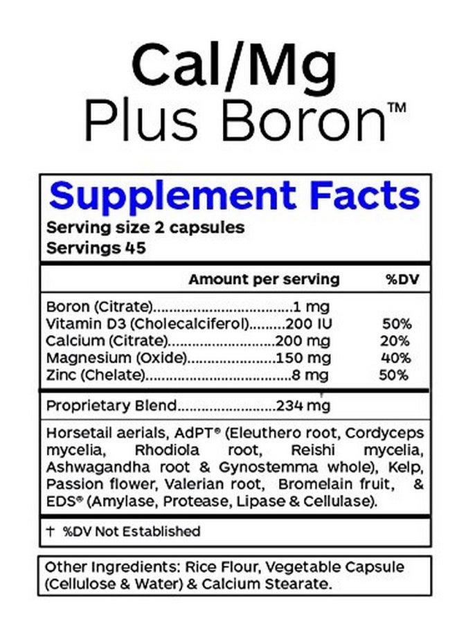 Professional Botanicals - Cal/Mg + Boron Vegan Formulated To Support Bone Health And Healthy Skin Teeth And Nails Calcium Magnesium And Boron 90 Vegetarian Capsules - Image 1