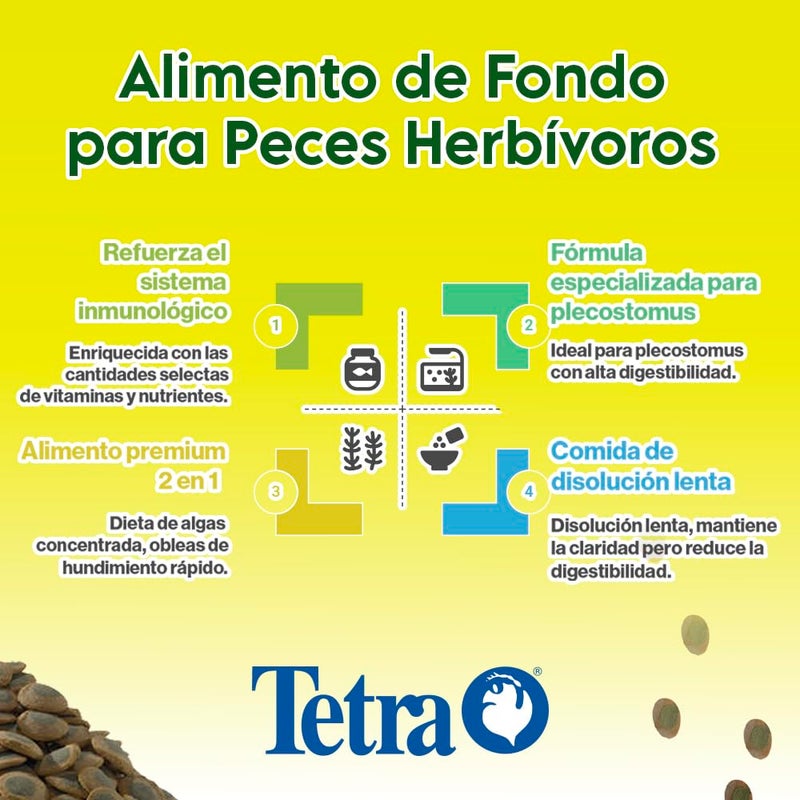 Tetra PRO PlecoWafers 5.29 Ounces, Nutritionally Balanced Vegetarian Fish Food for Bottom Feeders, Concentrated Algae Center - Image 2