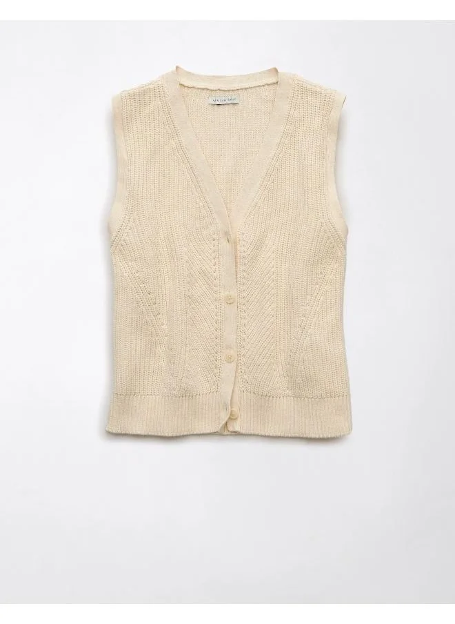 امريكان ايجل Casual Button-Up Vest Sweater
