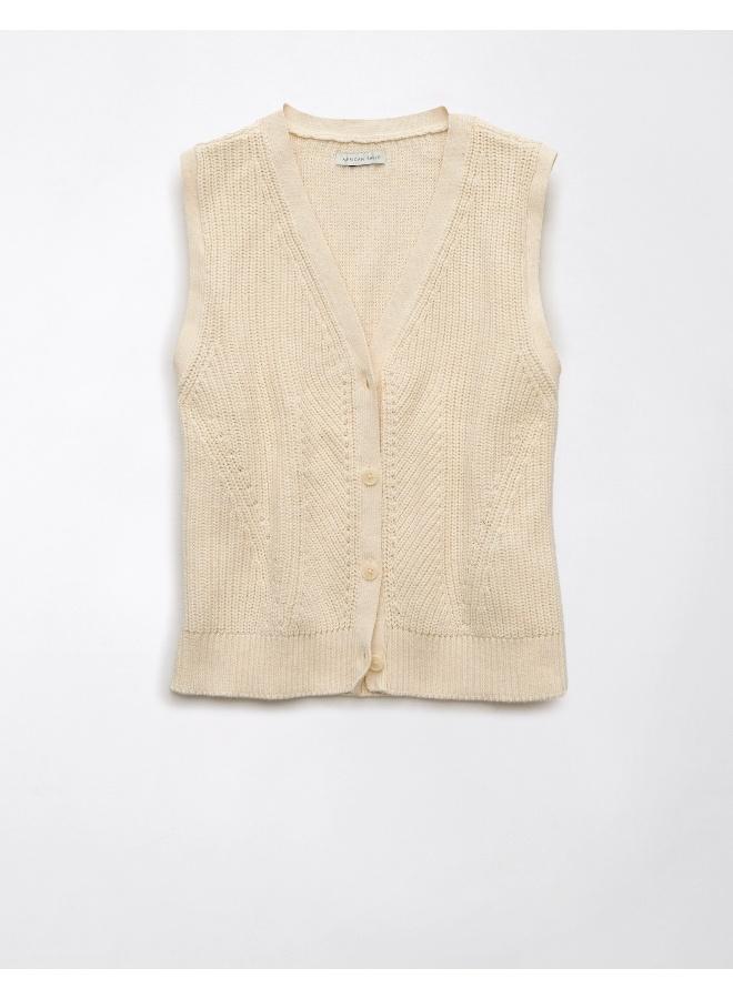 American Eagle Casual Button-Up Vest Sweater - Image 3