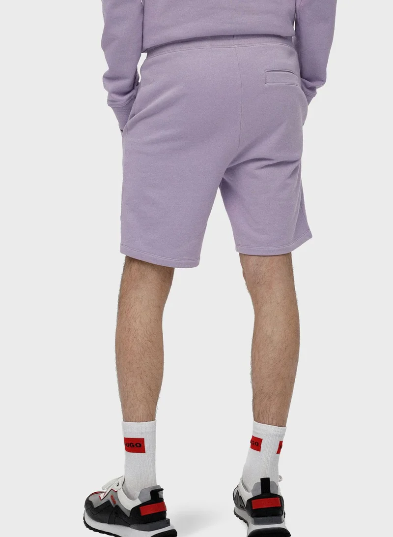 HUGO Logo Badge Drawstring Shorts
