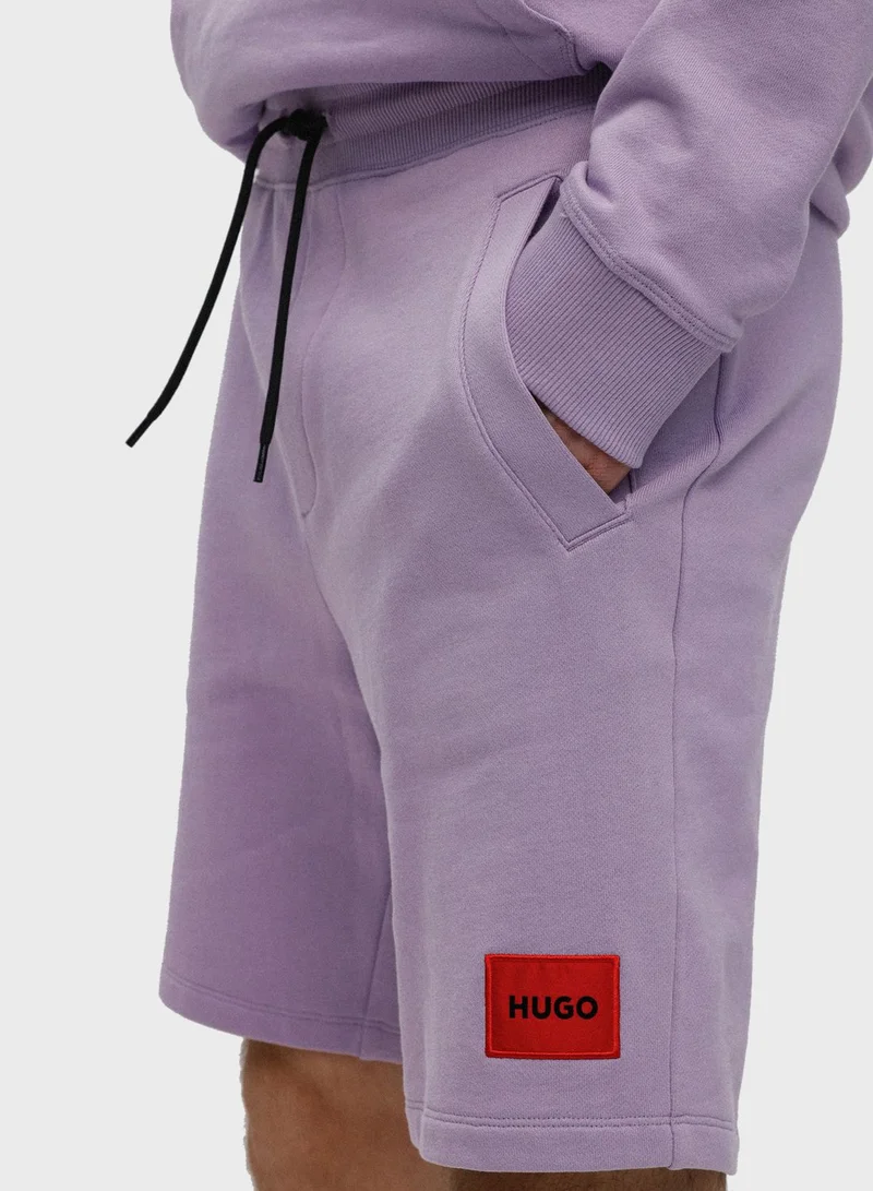 HUGO Logo Badge Drawstring Shorts