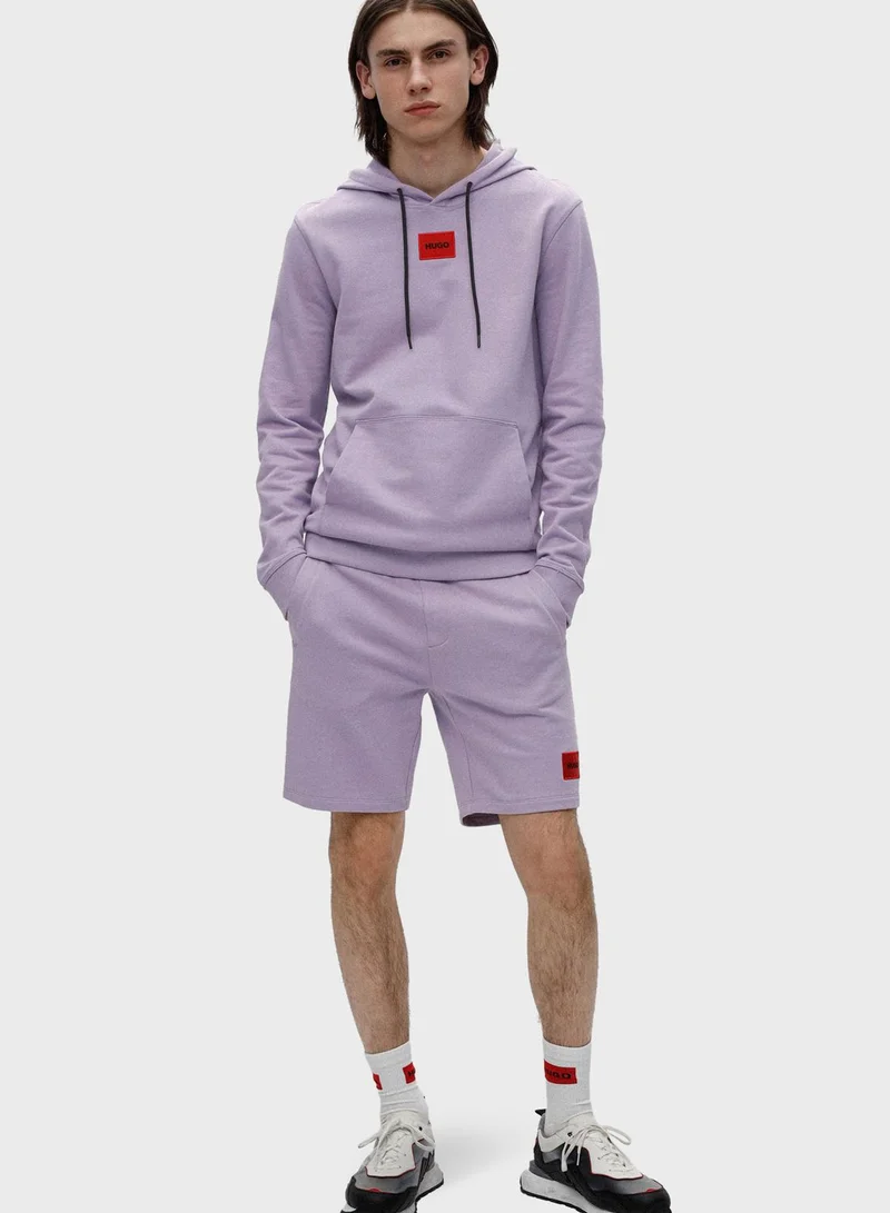 HUGO Logo Badge Drawstring Shorts