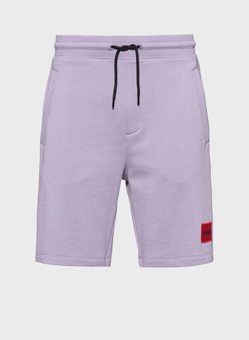HUGO Logo Badge Drawstring Shorts