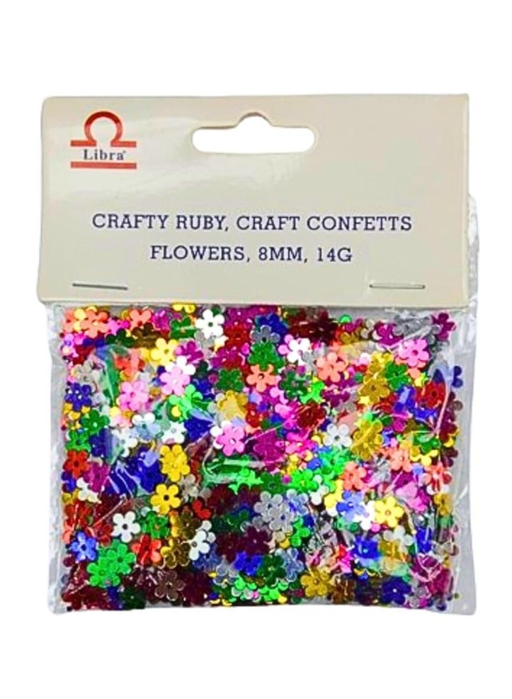 Libra CRAFTY RUBY CRAFT CONFETTS FLOWERS 8MM 14G - Image 1