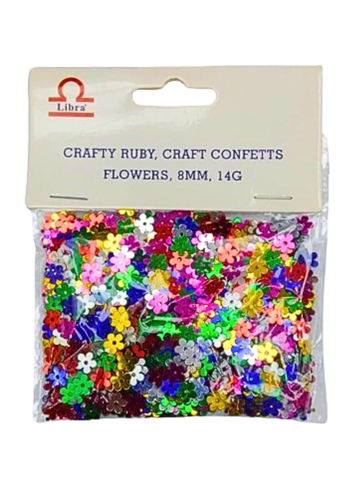 Libra CRAFTY RUBY CRAFT CONFETTS FLOWERS 8MM 14G - Image 2