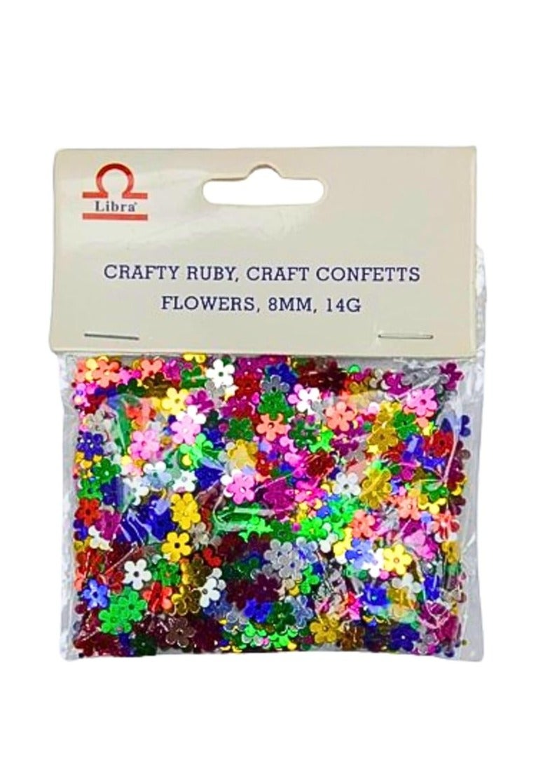 Libra CRAFTY RUBY CRAFT CONFETTS FLOWERS 8MM 14G - Image 3