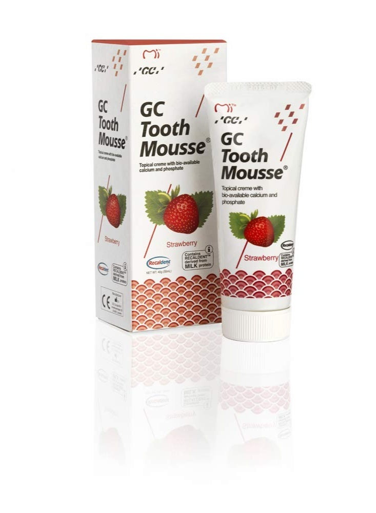 Gc Multi Action Tooth Mousse Remineralising Sugar Free Dental Topical Creme (Strawberry), 40 g - Image 1