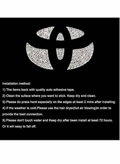 SYOSI Bling Steering Wheel Logo Caps for Toyota, DIY Diamond Crystal Sparkly Steering Wheel Emblem Accessories Badge Interior Decorations Compatible for Women for All Toyota  - Image 3