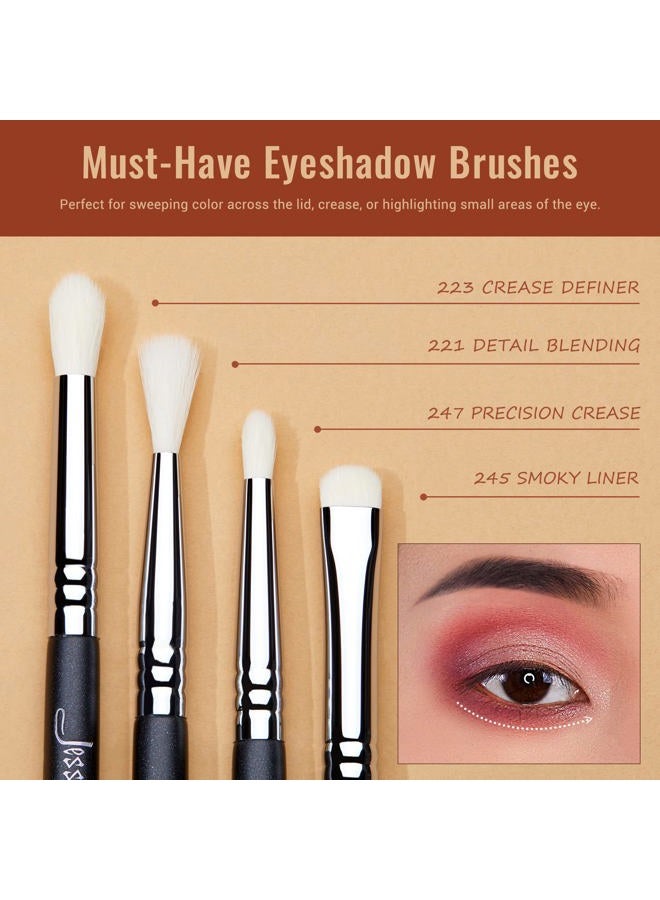 Jessup Eyeshadow Brush Set 11pcs Eye Makeup Brushes Set Professional Eye Shadow Brush Blending Brush Shader Crease Brush Black T340 - Image 5