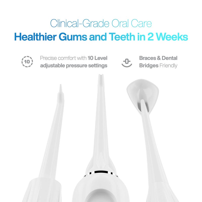 AquaSonic Aqua Flosser PRO | Professional Water Flosser with Large Capacity Reservoir | Oral Irrigator w/ 2 Modes, 10 Levels of Water Pressure, 4 Included Tips | Sleek & Compact - Image 5