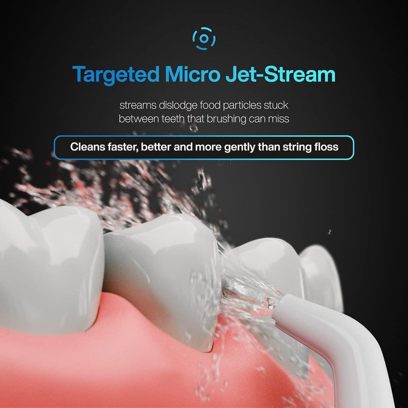 AquaSonic Aqua Flosser PRO | Professional Water Flosser with Large Capacity Reservoir | Oral Irrigator w/ 2 Modes, 10 Levels of Water Pressure, 4 Included Tips | Sleek & Compact - Image 3