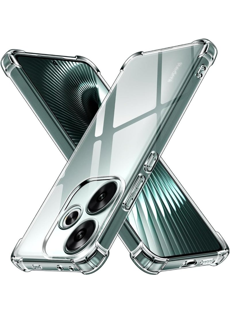 Case Compatible with Redmi 13, Cover Silicone Transparent TPU Gorilla Anti-shock Protector Camera Shockproof Corners - Clear