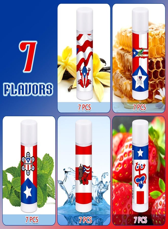 Batiyeer 35 Pcs Puerto Rico Souvenirs Lip Balms Bulk Puerto Rico Parade Party Favor Natural Moisturizing Lip Balms Gift for Guest Women Coworker Friend Teacher Classroom Exchange Prize 5 Flavors - Image 2