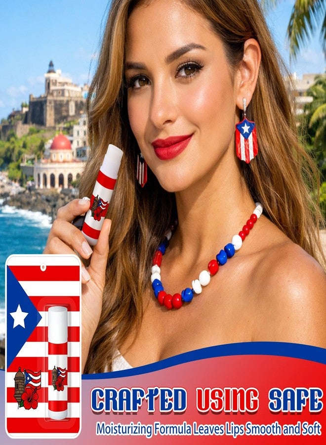 Batiyeer 35 Pcs Puerto Rico Souvenirs Lip Balms Bulk Puerto Rico Parade Party Favor Natural Moisturizing Lip Balms Gift for Guest Women Coworker Friend Teacher Classroom Exchange Prize 5 Flavors - Image 3