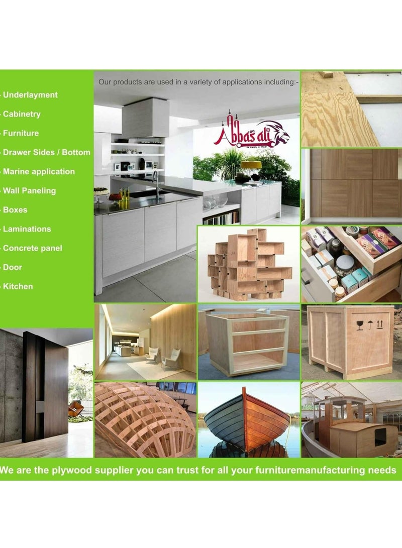 ABBASALI Waterproof Marine Ply Wood Sheet Furniture Board Brown for Multi Purpose DIY Works 60cm X 80cm Pack of 6 Pieces With Gloves, Goggle, 10Pcs Facemask & Saw (12mm)  - Image 3