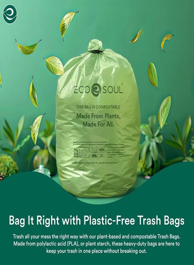 ECO SOUL [24 inch x 32 inch, 30 Pack] Large Compostable Trash Bags | Eco-friendly Non OXO-Biodegradable Bags for Garbage Bins | Heavy Duty & Leak-Resistant | Home, Office & Kitchen Use (71 x 81 cm) - Image 4
