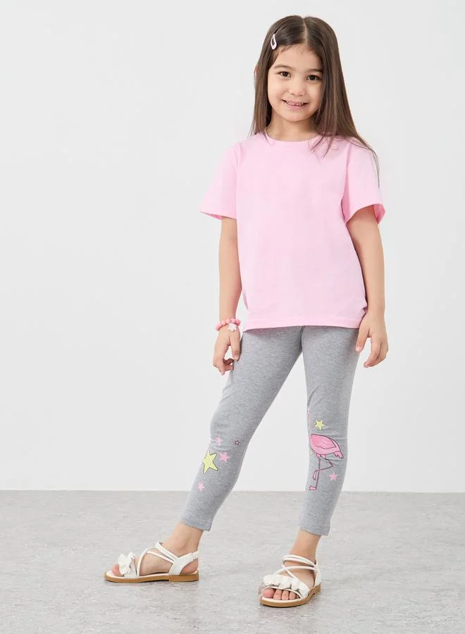 ستايلي Styli Graphic Print Cotton Leggings