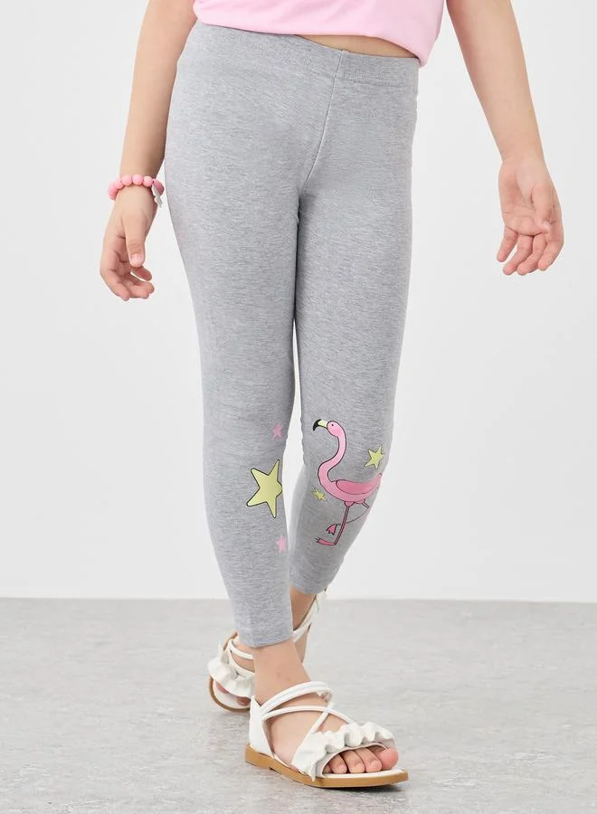 ستايلي Styli Graphic Print Cotton Leggings