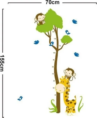 Kt Grup Kt Decoration Kids Room Decor Height Measure Giraffe Developmental Measure Wall Sticker