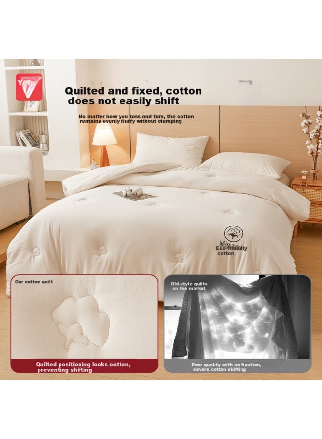 Yalu Xinjiang Pure Cotton Thickened Warm Cotton Quilt Core Air Conditioning Quilt Four Seasons Universal White 200*230 - Image 2