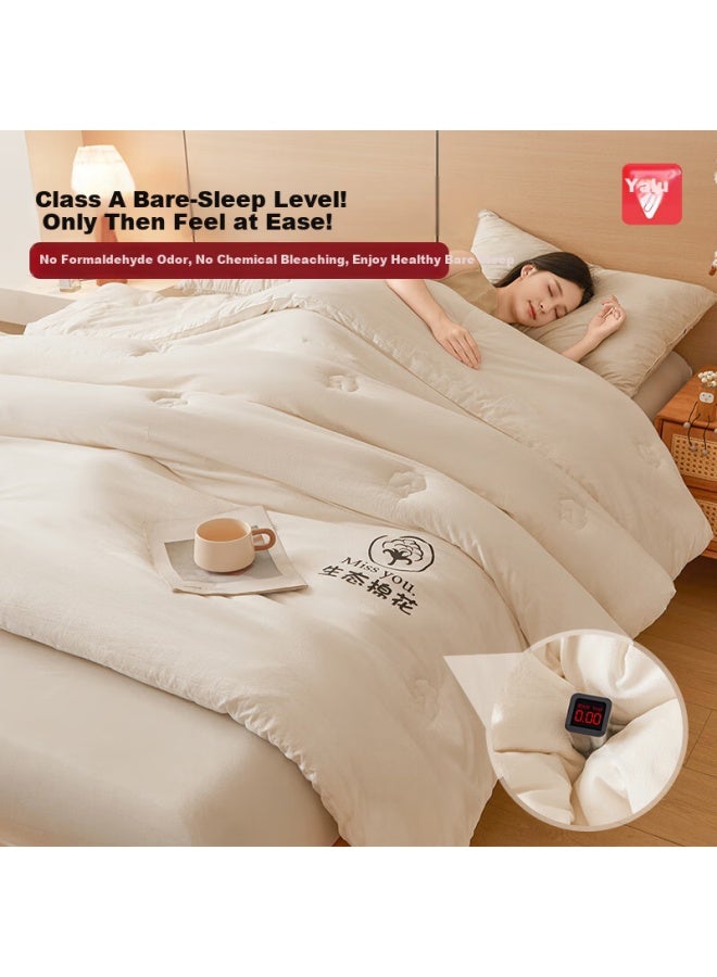 Yalu Xinjiang Pure Cotton Thickened Warm Cotton Quilt Core Air Conditioning Quilt Four Seasons Universal White 200*230 - Image 4