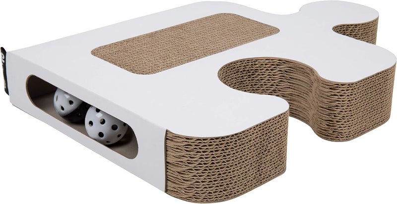 District 70 Puzzle 2-in-1 Cat Scratch Board and Scratch Toy for Cats - White - Image 1