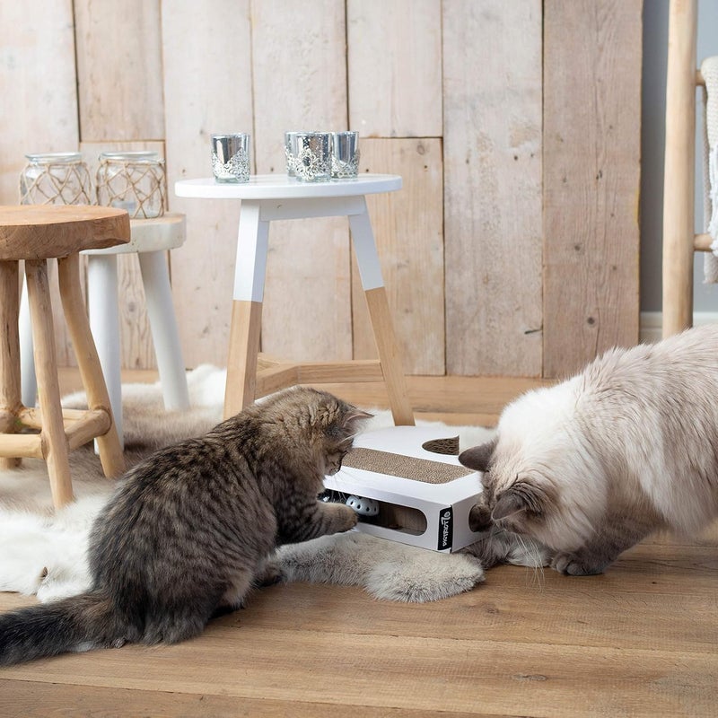 District 70 Puzzle 2-in-1 Cat Scratch Board and Scratch Toy for Cats - White - Image 3