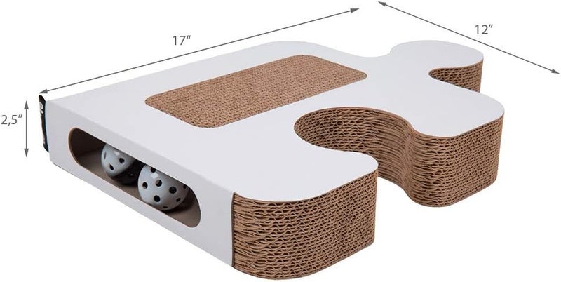 District 70 Puzzle 2-in-1 Cat Scratch Board and Scratch Toy for Cats - White - Image 5