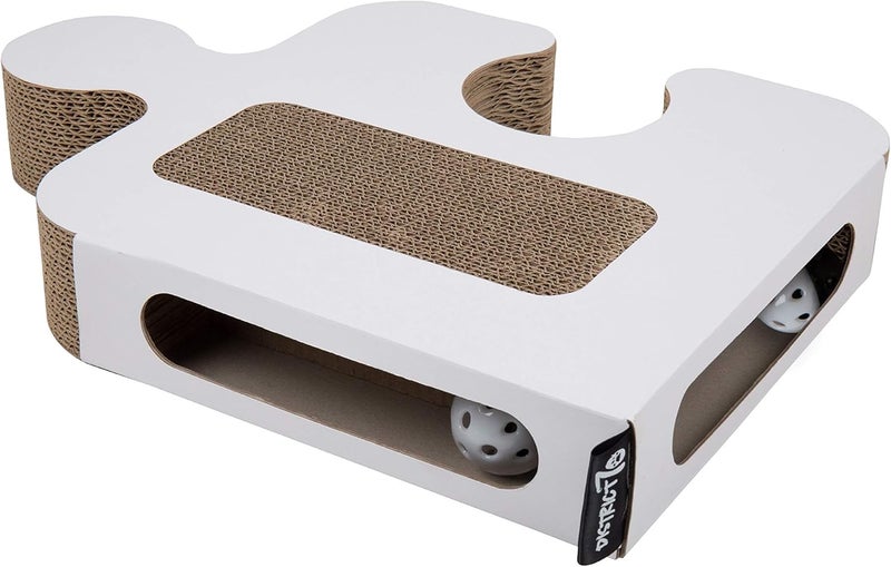 District 70 Puzzle 2-in-1 Cat Scratch Board and Scratch Toy for Cats - White - Image 4