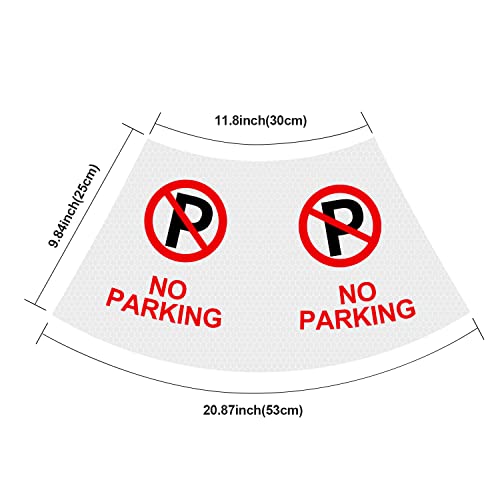 BATTIFE 4 Pack NO Parking Reflective Collars Stickers for Traffic Safety Cones, 360° High Visible Signs for Driveway Road Outdoor Use - Image 3