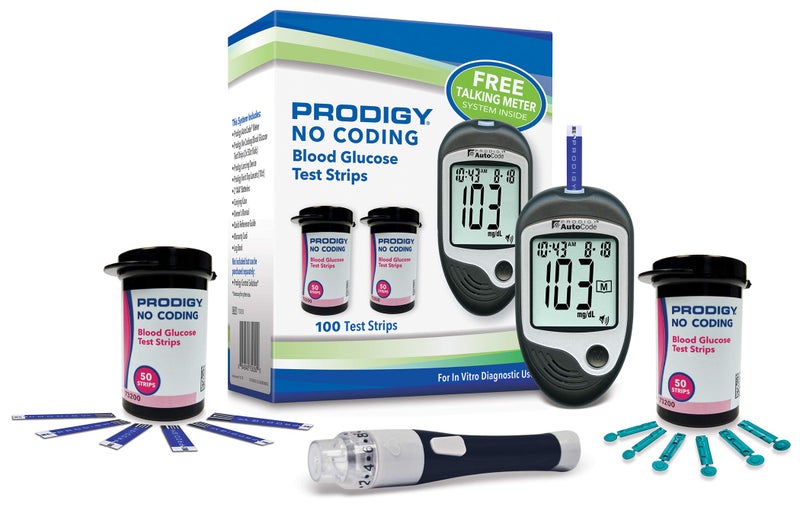 Prodigy Glucose Monitor Kit - Includes Prodigy Meter, 100ct test strips, 10ct Lancets, Lancing device, Carrying Case, Log Book - Image 3
