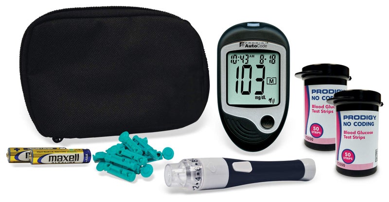 Prodigy Glucose Monitor Kit - Includes Prodigy Meter, 100ct test strips, 10ct Lancets, Lancing device, Carrying Case, Log Book - Image 5
