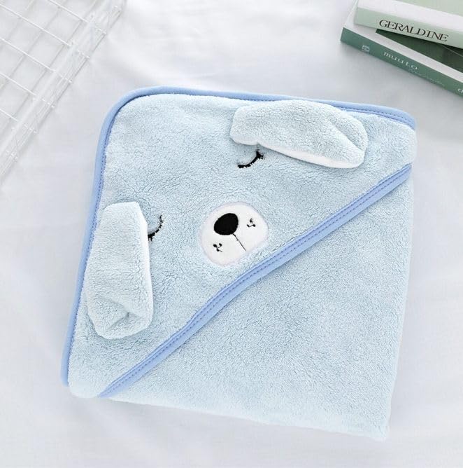 TERI BERI Baby Hooded Towel, Soft and Hypoallergenic Baby Bath Towels with Hood for Toddler Infant Newborn, Large and Absorbent Toddler Towels for Baby Boy Girl (31 x 31 inch) (Blue Puppy) - Image 2