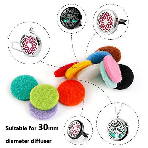 Maromalife 48PCS 22mm Replacement Refill Pads for 30mm Essential Oil Diffuser Necklace, Felt Pads for Aromatherapy Necklace Pendant Diffuser Bracelet Car Diffuser Vent Clip with 12 Colors, 0.87 Inch - Image 4