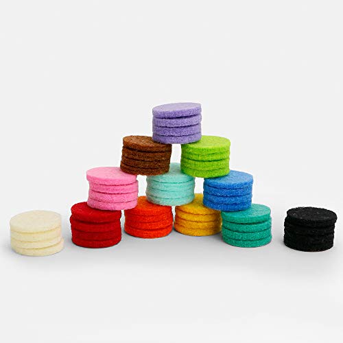Maromalife 48PCS 22mm Replacement Refill Pads for 30mm Essential Oil Diffuser Necklace, Felt Pads for Aromatherapy Necklace Pendant Diffuser Bracelet Car Diffuser Vent Clip with 12 Colors, 0.87 Inch - Image 5